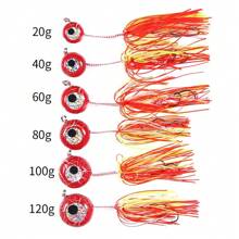 HENGJIA 1pc 20G 40G 60G 80G 100G 120G Swim Deep Control Up Jig Head Fishing Weight Boating Bait With Rubber Skirt Sea Saltwater Fishing Metal Lure Tackle - Multicolor - View 3