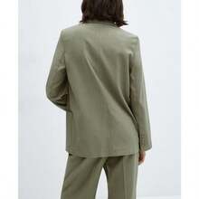Mango Women's Pockets Suit Blazer - Green - View 3