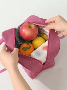 1 件隔热午餐袋 - 便携、时尚、便捷的存储解决方案，适用于学校、工作和旅行学校收纳袋教师储物袋教室袋教室收纳袋书包午餐手提袋冷藏盒储物袋女士可爱午餐包 Tiffin 袋小卡通女士儿童女士男孩女孩女士午餐盒袋学校用品配件学校袋学校配件学校用品 - 玫紅色 - 查看 3