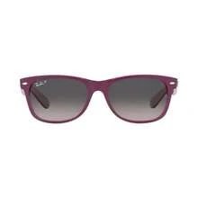 Ray-Ban 雷朋 | 男女通用偏光太阳镜，RB2132 新款 WAYFARER - 透明紫上的紫 - 查看 4