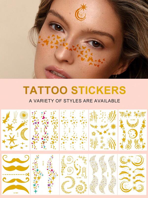 1pc Colorful Temporary Tattoo, Freckle Face Sticker, Suitable For Gatherings, Stage, Parties