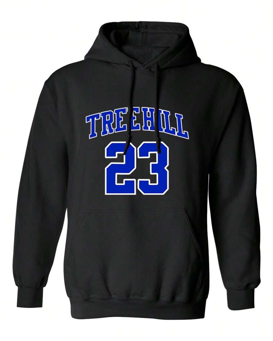 Ravens Basketball Movie #23 Nathan Scott One Tree Hill Jersey Style Hooded Sweatshirt - Black - View 1