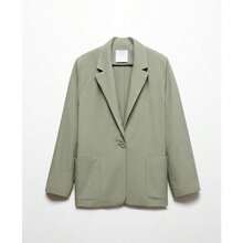 Mango Women's Pockets Suit Blazer - Green - View 5