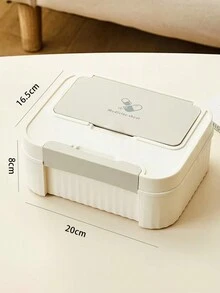 1pc Simple INS Style Three-Layer Hair Accessory Storage Box With Cover, Hair Clip, Hair Tie, Jewelry Organizer Dustproof Large Capacity Separated Desktop Storage Box - Multicolor - View 4