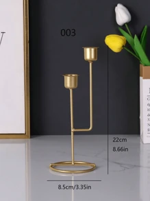 Giá đỡ nến sắt 1 cái - Vàng - Xem 10