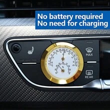 Car-Mounted 2-In-1 Thermometer And Hygrometer, Metal Temperature And Humidity Monitor, Non-Electric And Non-Magnetic, Compass, Suitable For Home, Room, Greenhouse, Musical Instrument Guitar Case, Car - Silver - View 5