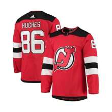 Adidas Men's Jack Hughes Red New Jersey Devils Home Authentic Pro Player Jersey - Red - View 1