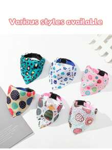 Cartoon Printed Dog Bandana, Triangle Bib, Pet Scarf. Soft And Absorbent Saliva Towel For Cat And Dog, Decorative Towel