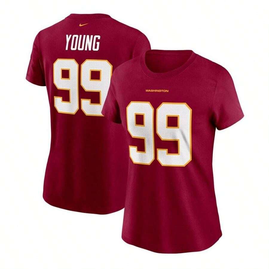 Nike Women's Chase Young Burgundy Washington Football Team Name Number T-Shirt - Burgundy - View 1