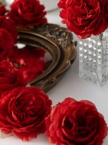 MEHELANY 38/25Pcs Artificial Peony Flower Heads Red Faux Flower Silk Artificial Flower Heads Simulated Penoy For Wedding Party Decoration, Cake Decoration And Home Living Room Table Decoration, Halloween Decor, Christmas Decor, Fall Party Decor, Harvest Table Centerpieces Decor, Xmas Tree/Wreath Decor