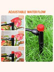 5入組可調整滴灌器，360度水流滴灌器，扇形滴水灌溉，8孔噴頭，花園灌溉系統，適用於草坪花圃 - 彩色 - 查看 10