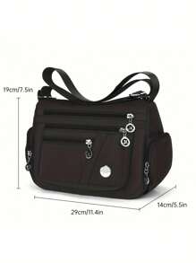 1个女士尼龙单肩包，中年女士斜挎包，多口袋妈妈包，休闲纯色单肩包，百搭多口袋斜挎包，可收纳零钱和卡片，女士礼物，礼品，完美假日手提包，便携式沙滩旅行包，情人节礼物