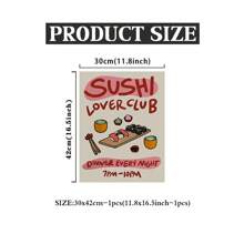 1 szt., nadruk ścienny w kuchni miłośnika sushi, prezent sushi, azjatycki pop-art, druk japońskiego jedzenia, plakat kawiarni, nowoczesna grafika, prezent dla niej, bez ramki - Czerwony - Zobacz 11