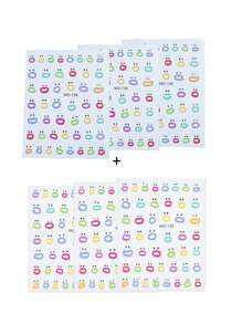 1套/6张/3张/恶作剧贴纸/搞笑大嘴涂鸦风格/可爱表情3D果冻贴纸/卡通浮雕美甲贴纸 - 彩色 - 查看 5