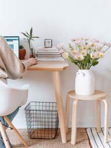 2Pcs Artificial Corn Poppy Flowers Bouquets 8 Heads Real Touch Flowers Flocking Long Stem For Wedding Festival Party Daily Decorations Home Floral Arrangement Holy Icelandic Dancer Party Birthday,Valentine'S Day,Mother'S Day Gift - 粉色 - 查看 4