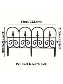 12/24 Chiếc Hàng Rào Biên Giới Trang Trí Sân Vườn, Hàng Rào Viền Nhựa Sân Vườn Ngoài Trời, Viền Thực Vật, Hàng Rào Viền Bãi Cỏ Phần Rào Cản - màu đen - Xem 4