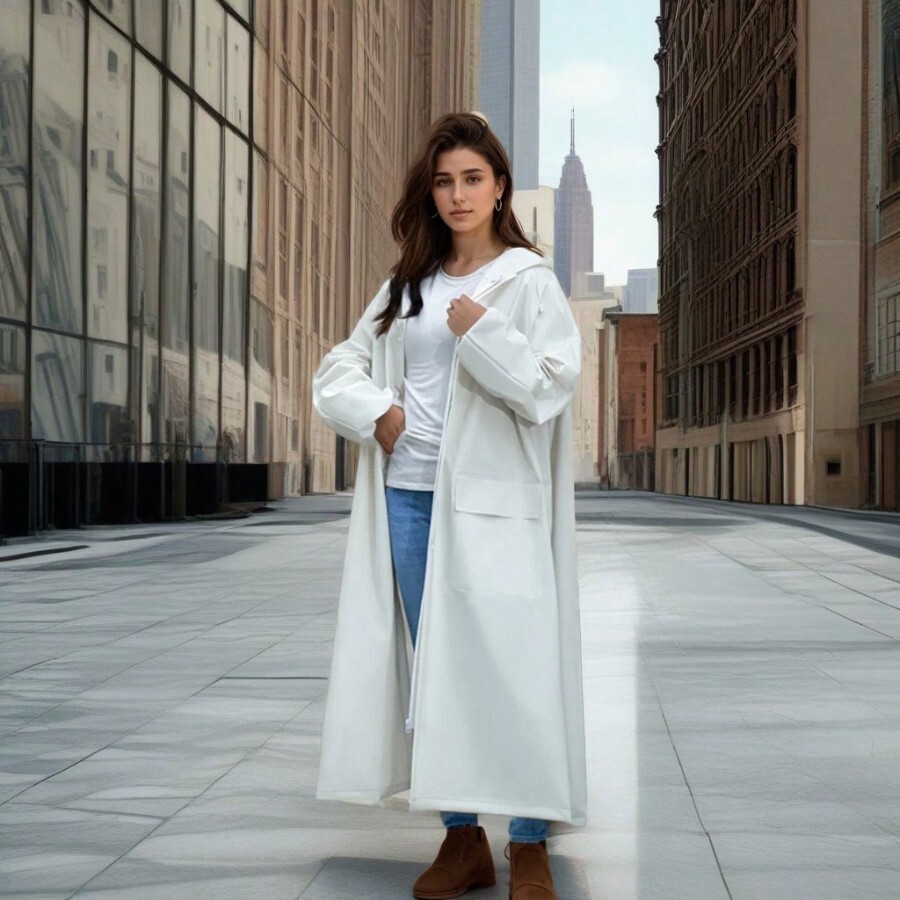 Fashionable Women's Raincoat Long Rain Coat Thickened Poncho Ladies