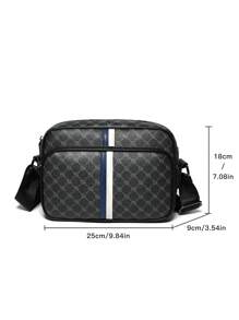 Men's Stylish Large Capacity Multi-Functional American Style Texture Shoulder Bag, Spring/Summer 2024 New Vintage Sling Bag Crossbody Bag, Versatile Travel Bag For School Season & Good Choice For Couple Students & Friends Gifts Travel Essentials Retro Bag Valentines Camping Sling Bag Summer Back To School Vintage Summer Bag Springbreak Vacation Bags Gift Bag Pack Vintage Bags School Supplies Pouch - Multicolor - View 3