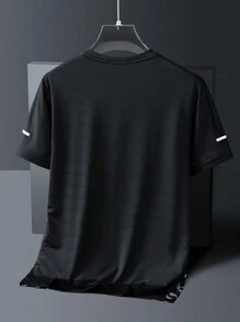 Boyfriend Style Men's Summer Loose Fit Round Neck Sports Running Quick-Dry T-Shirt Made Of Ice-Silk Fabric