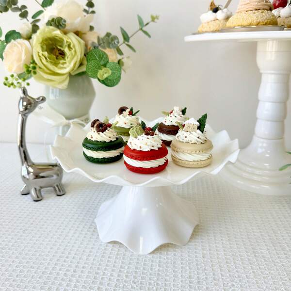 One Piece Plastic Decorative Cupcake Stand Cake Display:Dessert Holder Cookie Pedestal Stands Plastic Trays For Desserts Round Gothic Serving Plate For Birthday Party,Christmas