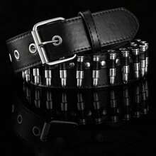 1pc Women's Stud Detail Belt, Y2K Style Pyramid & Star Embellished Belt For Festivals And Parties Halloween - Black - View 6