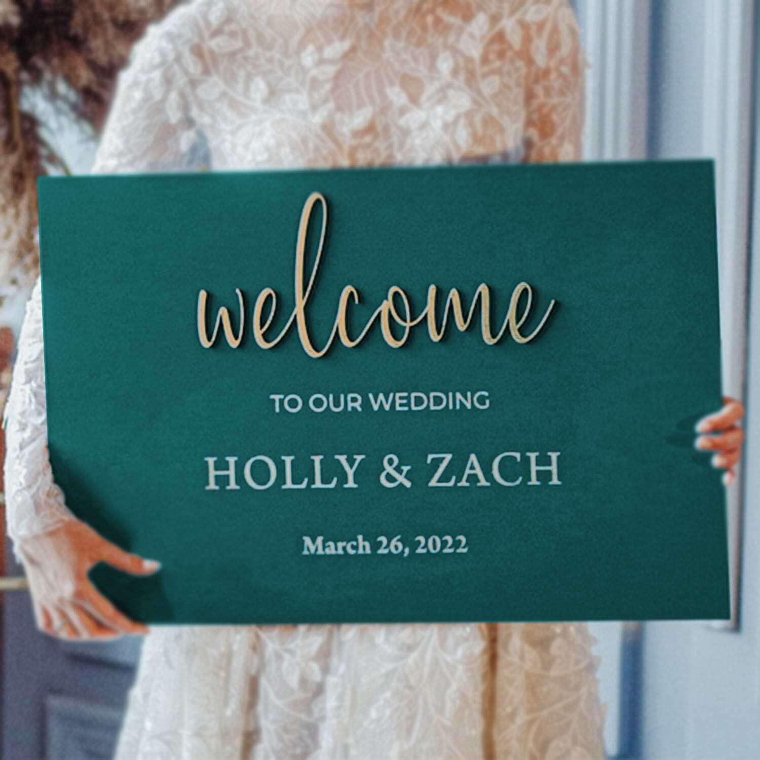 Cartello Benvenuto Matrimonio Personalizzato Con Foto E Nome - Pannello In Schiuma Rigida 60x40 Cm - Decorazione Da Cavalletto - 5