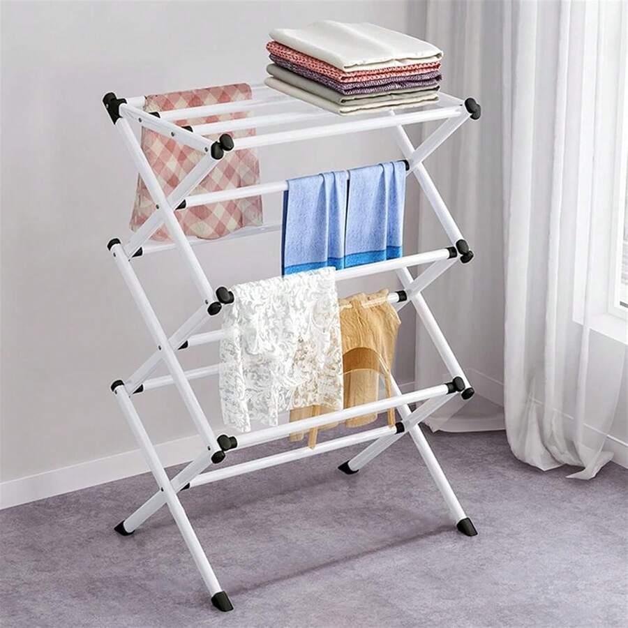 1pc Freestanding Collapsible Clothes Drying Rack, Suitable For Drying Clothes, Towels And Other Household Items - Multicolor - View 1