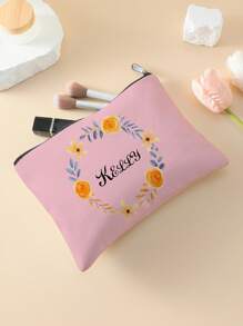 Túi đựng mỹ phẩm in ảnh tùy chỉnh mới, có thể được thiết kế theo phong cách riêng của bạn, túi đựng mỹ phẩm bằng vải canvas nhẹ và chống thấm nước có khóa kéo, cũng có thể được sử dụng như ví đựng tiền xu hoặc hộp bút chì, thích hợp cho mua sắm, hẹn hò, kỳ nghỉ, du lịch, tiệc tùng hoặc làm quà tặng tựu trường. - Một cỡ - Xem 1