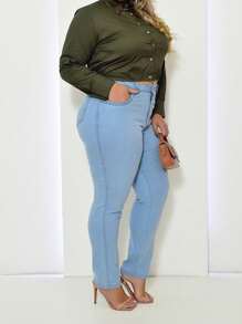 Plus Size Jeans - Light Wash - View 3