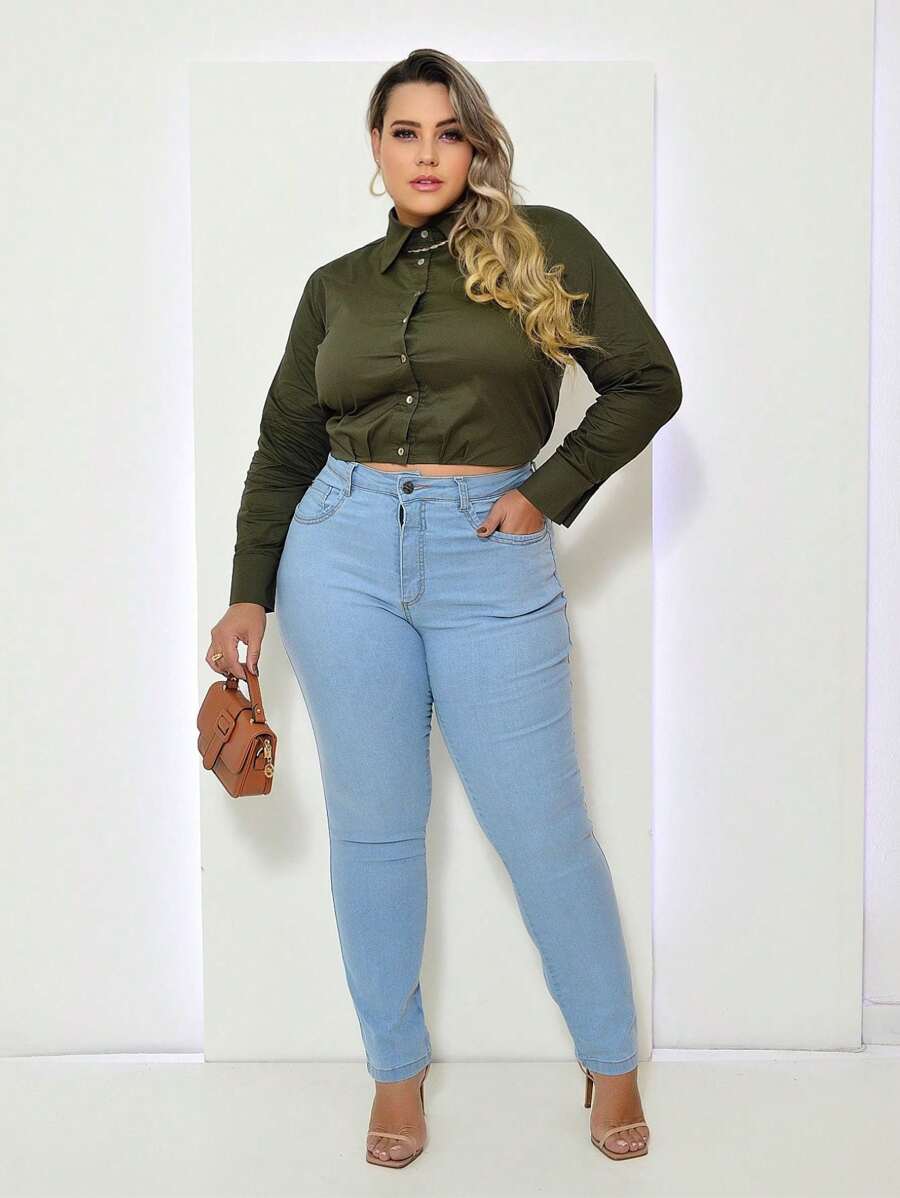 Plus Size Jeans - Light Wash - View 1