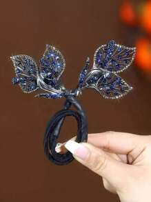 1pc Hair Bun Maker With Bow Knot, Feathers And Faux Pearls For Elegant Updo Hairstyle Accessories