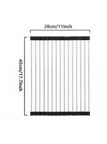 1入摺疊不銹鋼碗架，廚房水槽蔬菜篩，大號可摺疊瀝乾架，隔熱墊，多功能排水架，蔬菜清潔墊和隔熱墊 - 增強您的廚房實用性 - 彩色 - 查看 11