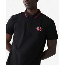 True Religion 男式常规款短袖 JV7 Polo 衫 - 烏黑 - 查看 4