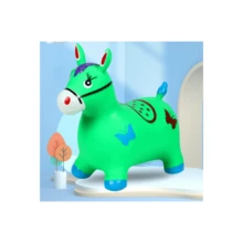 INFLATABLE HORSE FOR CHILDREN WITH MUSIC - Green - View 3
