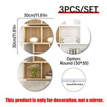 1pc Modern Style,Round Decorative Mirror Sticker, (Thick 0.2cm) Removable Self-Adhesive Acrylic Mirror Wall Sticker, Wall Art, Wall Stickers, Home Decor, Bedroom Accessories, Room Decoration - Silver - View 15