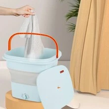 Foldable Mini Washing Machine, Mini Small Washing Machine With Spin Dryer, 4.25KG/11.5L Blue Light Sterilization Portable Washing Machine 220V - 藍色 - 查看 2