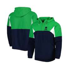 Columbia 男友风格男士海军蓝、绿色  Fighting Irish Lodge 四分之一拉链连帽衫 - 海軍藍/綠色 - 查看 3