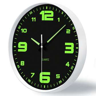1个夜光挂钟，创意静音设计，适用于客厅、卧室、房间装饰、家居装饰、厨房、办公室装饰、复活节春季装饰，可作为礼物赠送朋友，尺寸可选：8英寸、10英寸、12英寸（不含电池）（需要足够的光线吸收才能发光），家居装饰、房间装饰挂钟、卧室装饰、宿舍装饰、返校季装饰