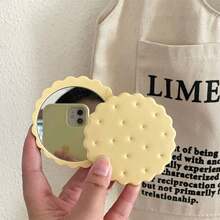 1 pieza Mini espejo con peine en forma de galleta de queso - Multicolor - Ver 5