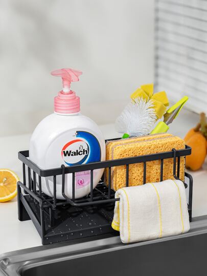 1PC ABS Plastic Kitchen Sink Stand Kitchen Sink Counter Quick Drain Sponge Stand Kitchen Sink Storage Box Automatic Drain Rag Stand Dish Towel Stand,Kitchen,Summer Beach Party,Food,Camping,Organizer,Room Decor,Kitchen Items.