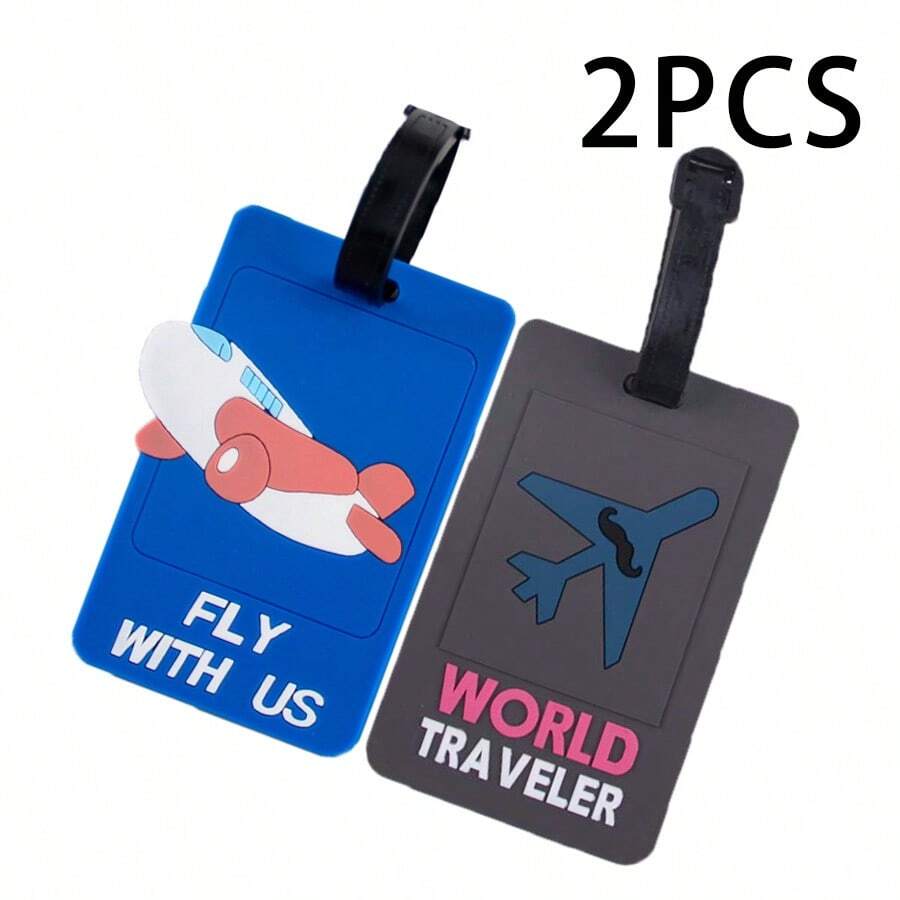 2 chiếc Phim hoạt hình sáng tạo Máy bay màu xanh & Bảng chữ cái tiếng Anh màu xám Thiết kế tấm máy bay Trường tiểu học Vỏ bảo vệ thẻ học sinh, Thẻ hành lý du lịch, Thẻ túi xe đẩy PVC, Trang trí treo thẻ ba lô sáng tạo - Nhiều màu - Xem 1