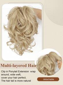 Claw Clip Short Ponytail Hair Extensions Bendable Metals Messy Bun Hair Piece Wavy Curly Fake Hairpieces