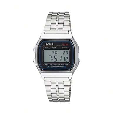 Casio Relógio esportivo clássico casual masculino A159W-N1 com cronômetro de 1/100 segundo e função à prova d'água