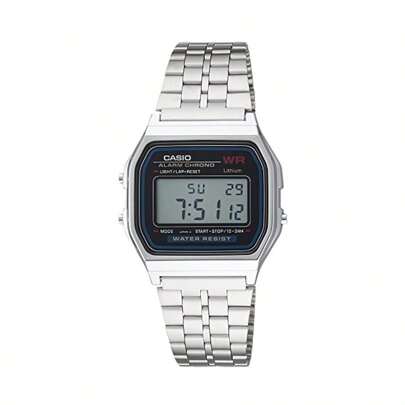 Casio Ceas sport clasic casual pentru bărbați A159W-N1, cu cronometru de 1/100 de secundă și funcție impermeabilă