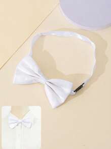 1pc Unisex Double-Layered Bowknot Fashionable & Simple Slip-On Bow Tie, Adjustable For Easy Wearing, Suitable For School And Daily Wear, Festive Dress Up, Performances, And Parties, Creating Lively Atmosphere, Holiday Gift - 1pcs Solid Color Bow Tie - View 16