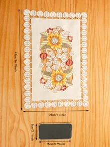 1入組花卉刺繡餐墊 - 彩色 - 查看 15