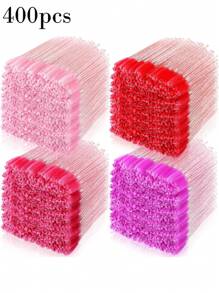 400入組一次性睫毛膏刷大量睫毛刷化妝工具睫毛棒，適用於眼睫毛延伸，眉毛梳，3.9 X 0.2 X 0.3英寸（五顏六色） - 彩色 - 查看 1