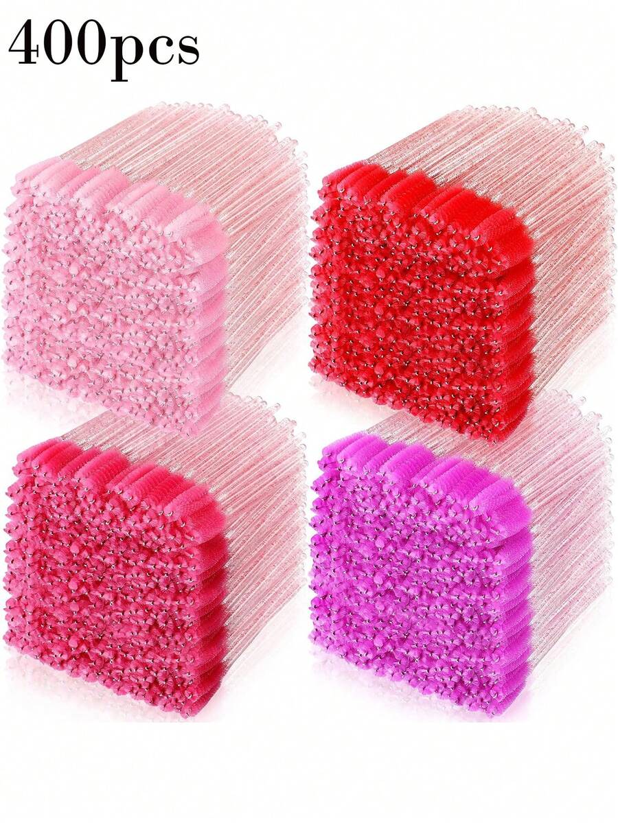 400入組一次性睫毛膏刷大量睫毛刷化妝工具睫毛棒，適用於眼睫毛延伸，眉毛梳，3.9 X 0.2 X 0.3英寸（五顏六色） - 彩色 - 查看 1