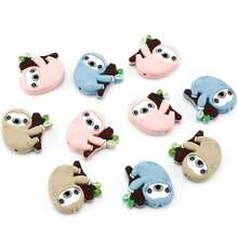 10pcs Sloth Cartoon-Shaped Silicone Beads, Suitable For Keychains, Bracelets, And Other Handmade Items - Multicolor - View 5