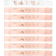 8 Sets Schärpen Junggesellinnenabschied Dekorationen Brautjungfern Schärpen Roségoldfolie Buchstaben für Bridal-Shower & Hochzeitsfeier, Weihnachten